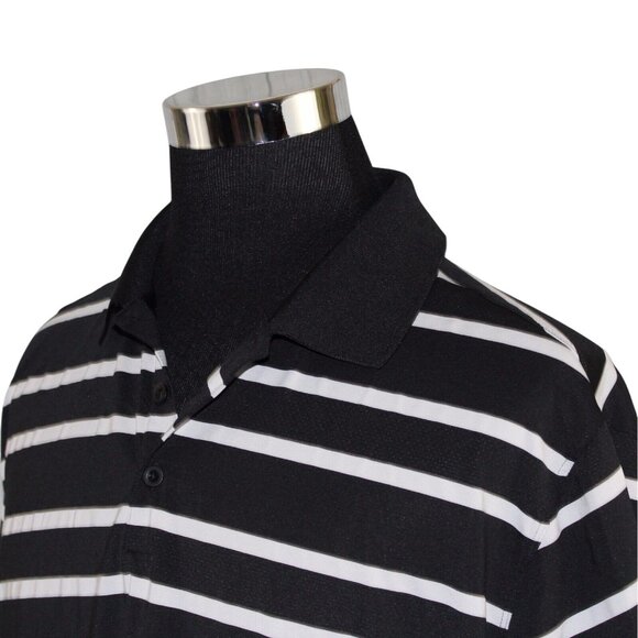 Nike Golf 2XL Dri Fit Stay Cool Short Sleeve Black White Striped Golf Polo Shirt - Picture 6 of 9